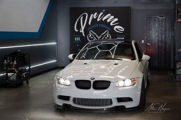 BMW M3 staged after service