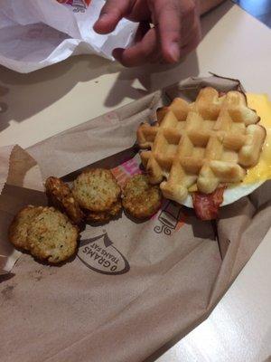 Tater tots and waffle