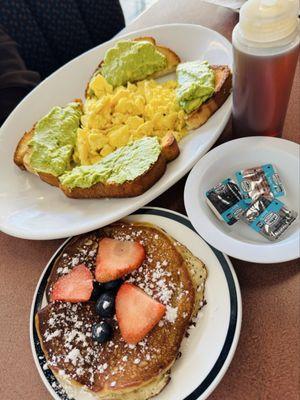 Avocado and Toast with Pancakes