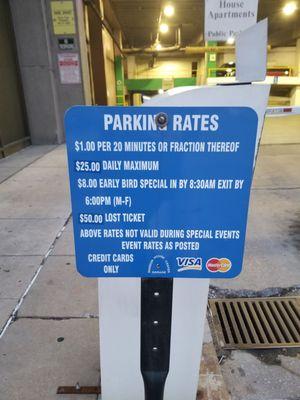 Dec '24 posted parking rates