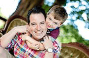 Shane Northrop and his son Brayden at the park