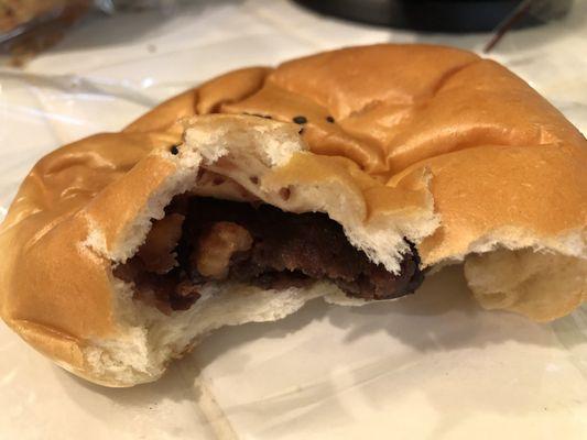 Red bean bread with walnut.