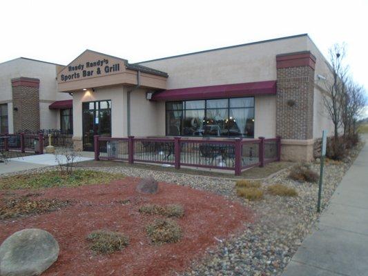 Outside of the restaurant, view looking northeast.