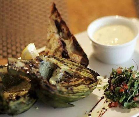 Grilled Tuscany artichoke, garlic aioli, grilled focaccia bread