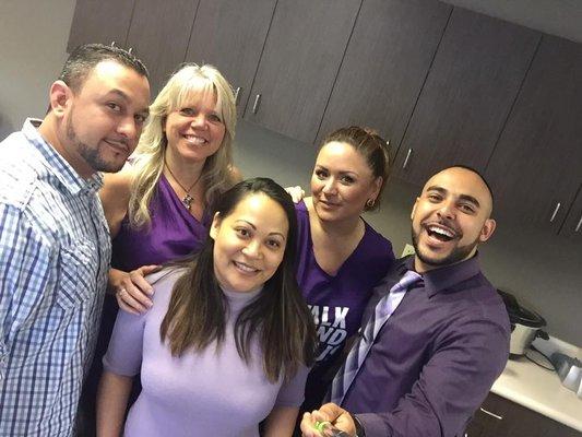 Wearing purple with the team to bring awareness to Lupus. I love how my team is always supporting each other!