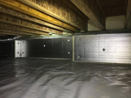 Foam Board insulation on Crawl Space walls and Insulated Rim & Band.