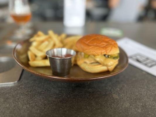 Hamburger and fries with curry ketchup 5/2024 (this cost $20)