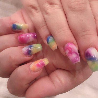 Tie dye nails