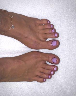 After:
 Shellac polish, tip w/acrylic on big toes