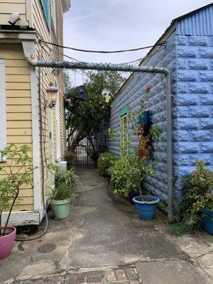 entrance to courtyard view of gate