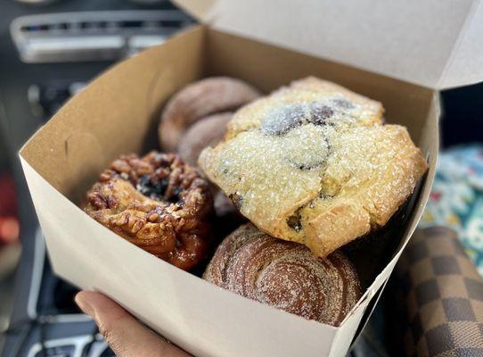 Orange Chocolate Scone, Pretzel Sticky Bun, Morning Bun, etc.