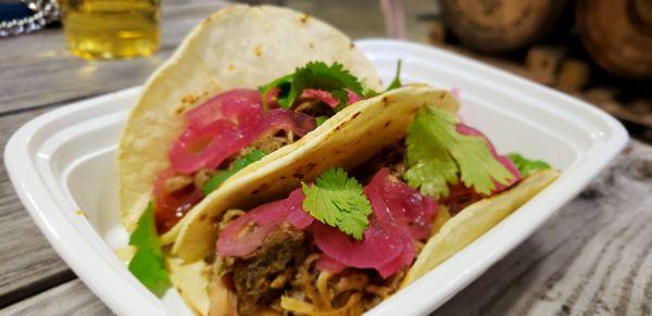 Roasted pork tacos