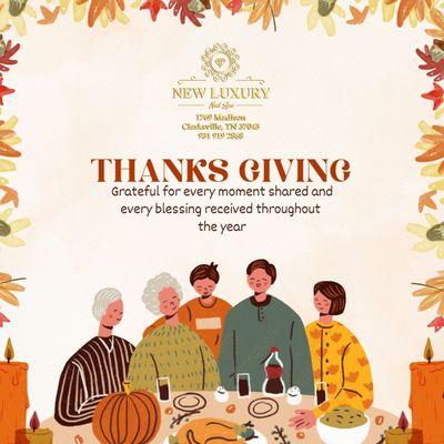 Happy Thanksgiving from New Luxury Nails Spa!