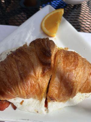 Delicious croissant breakfast sammy