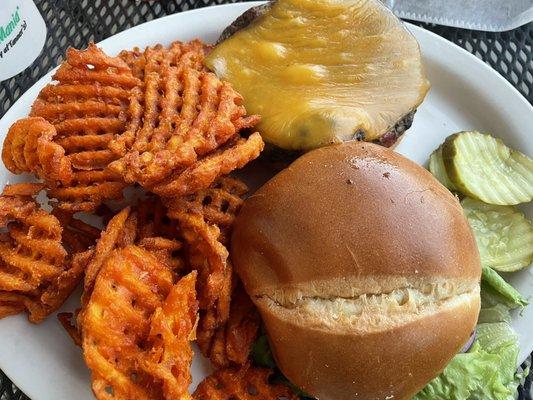 Black bean patty burger