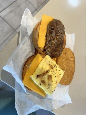 Steak and cheese bagel