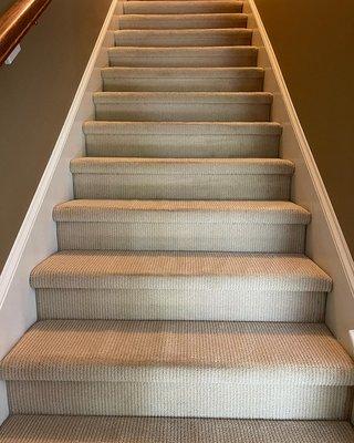 Stairs needed a good cleaning, slight foot traffic and a couple stains. Came out looking new.