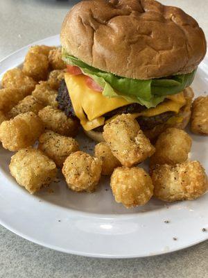 Double Classic Cheeseburger with Tots