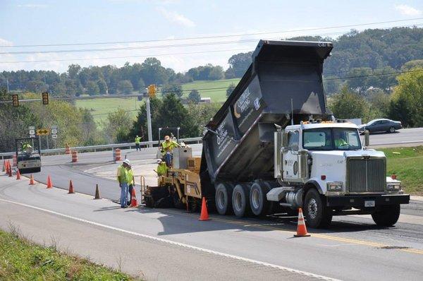 Paving Hwy 11 & Lauderdale Memorial Hwy intersection in Charleston, Tn.