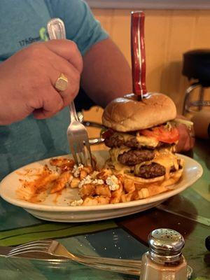 The Killer Burger with Buffalo fries