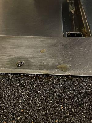 Oil dripping from vent hoods.