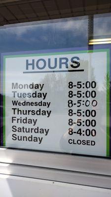 New hours