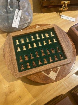 Handcrafted mini chess set