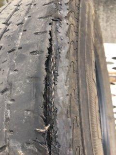 This was the tire on the truck that Frank Marathon rented me.