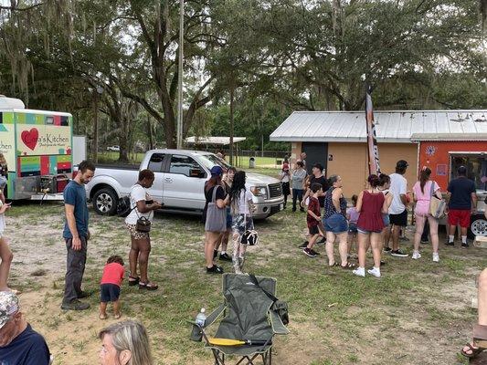 Bathroom and food trucks