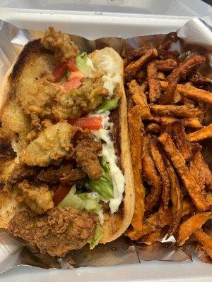 Fried Oyster Po Boy Sandwich