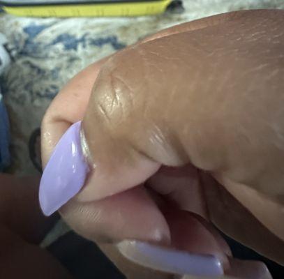 Nails cuticle not filed property