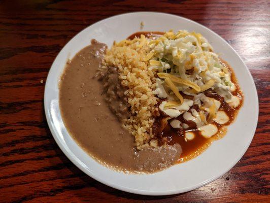 Chicken enchiladas.