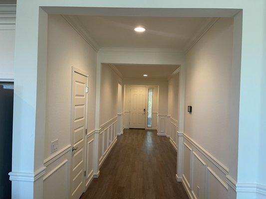 Wainscoting and crown molding