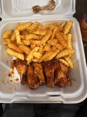 Hot Honey flavored wings combo