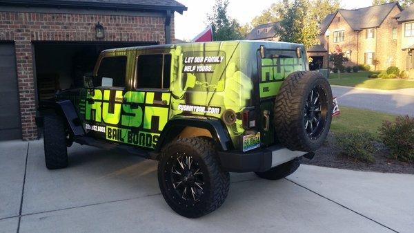 Rush Bail Bonds' new Jeep.