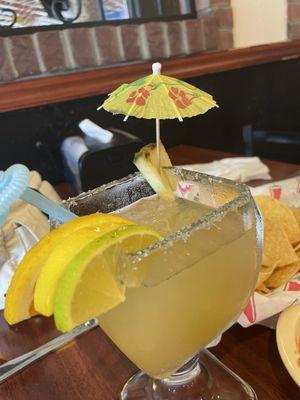 House Margaritas half price for the largest on the rocks. $6.99