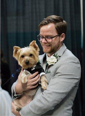 Lisa did a great job grooming my baby boy for his big debut as ring bearer