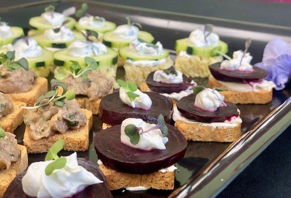 Roasted beet & goat cheese cream toast