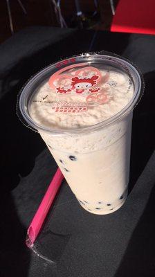 Milk tea with boba.