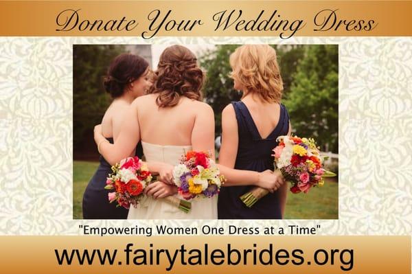 Donate your wedding dress to a worthy cause. Your donation is tax deductible. 
 www.fairytalebrides.org