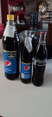 Pepsi 2 sizes and coke