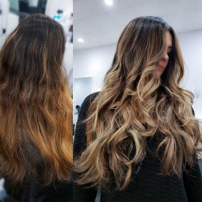 Before and after Balayage