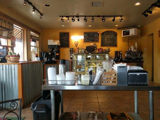 view of the pastry, cashier, coffee area