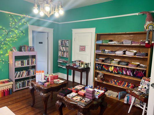 Interior- flags, gifts, merchandise, graphic novels and middle grade fiction