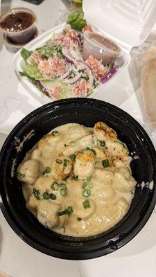 Gnocchi au gratin with side of salad