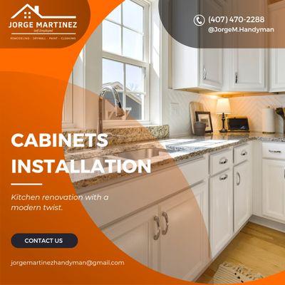 Installation of kitchen and bathroom cabinets