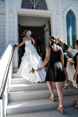 Entering the chapel