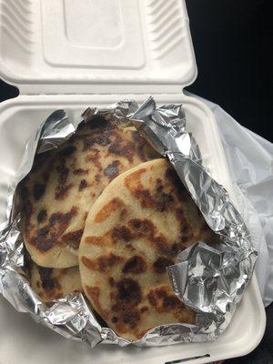 3 different kind of pupusas, beef, chicken and pork!  Omg so awesome!