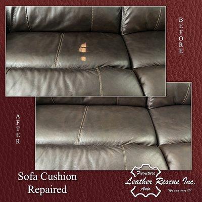 Leather sofa repair and dye