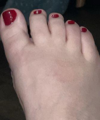 Gel Pedicure by Kevin in "Deepest Scarlet."